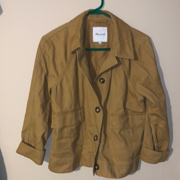 Madewell Jackets & Blazers - Madewell Mustard Cotton Button-Front Jacket